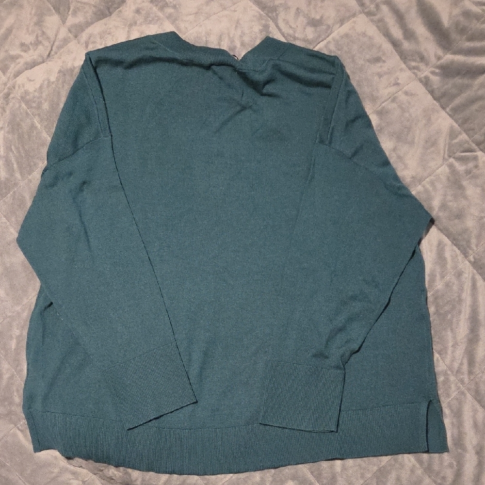 Banana Republic Teal V-Neck Sweater XXL - Picture 4 of 5